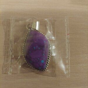 Purple Turquoise 925 Gemstone Pendant